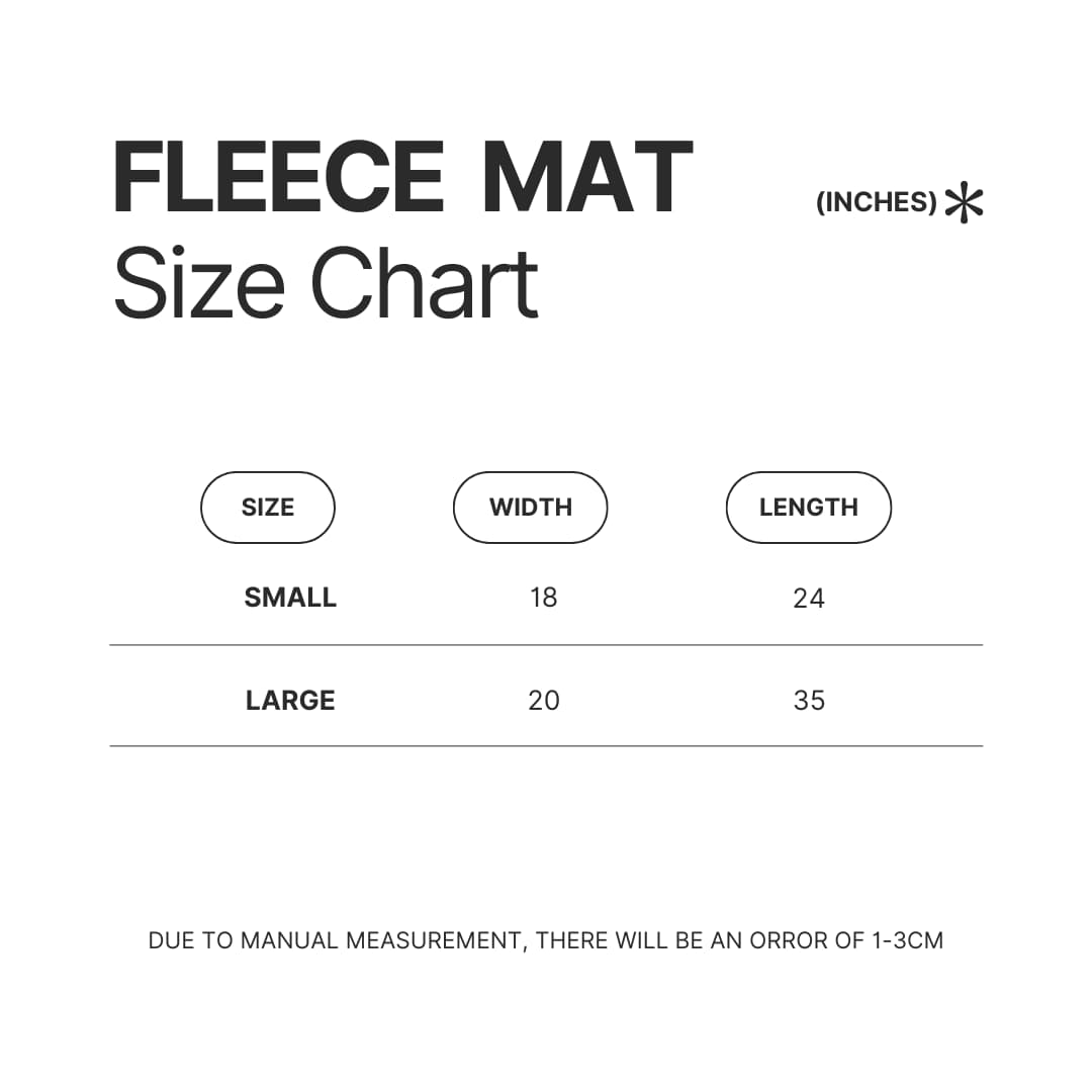 Fleece Mat Size Chart - Gravity Falls Merchandise