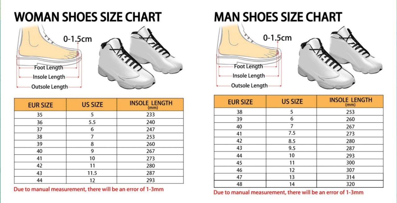 Air Jordan 13 Shoes Size Chart - Gravity Falls Merchandise