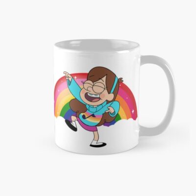 Mabel Pines Dancing On A Rainbow Background Gravity Falls Character Mug
