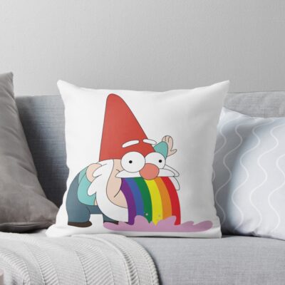 Gravity Falls Gnome Gay Pride Flag Throw Pillow
