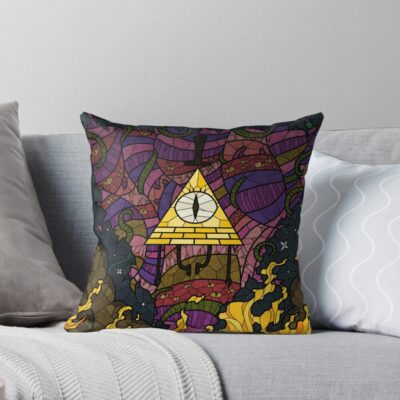 Stained Glass Cipher Throw Pillow